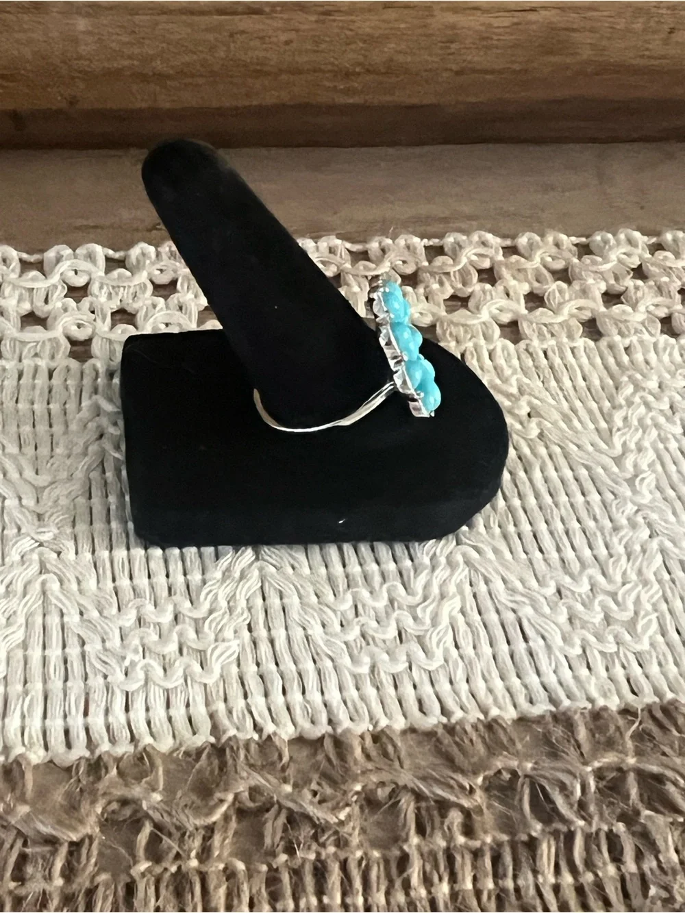 Turquoise Floral Cluster Statement Ring